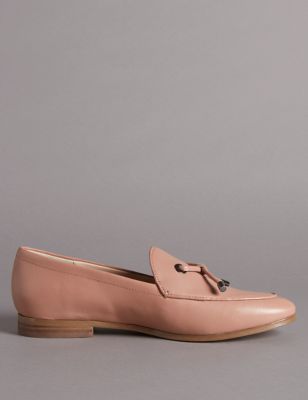 Leather Tie Detail Loafers